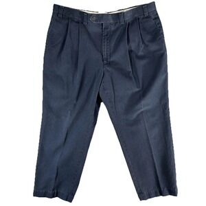 Lauren Ralph Lauren Mens Double Pleat Navy Blue Chino Pants 36x27 Old Money